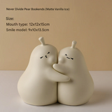 Never Divide Pear Bookends – Ceramic Desk Accessory for Bookshelves