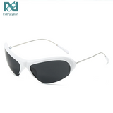 [Glare X] Futuristic Semi Rimless Sunglasses