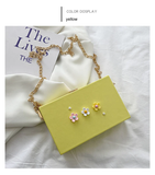 Pearl 3D Flower Box Bag - Korean Chain Crossbody