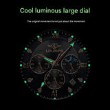 LOUISIFS Men’s Quartz Watch – Luminous Dial, Korean Style