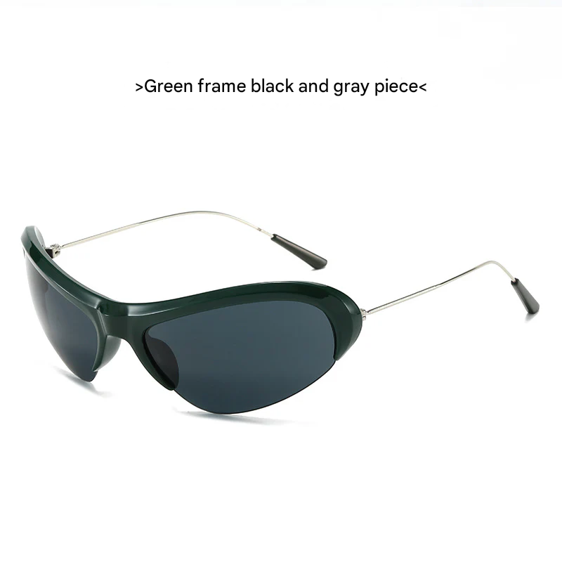 [Glare X] Futuristic Semi Rimless Sunglasses