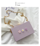 Pearl 3D Flower Box Bag - Korean Chain Crossbody