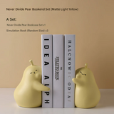 Never Divide Pear Bookends – Ceramic Desk Accessory for Bookshelves
