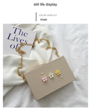 Pearl 3D Flower Box Bag - Korean Chain Crossbody