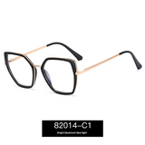 Geometric Polygon Anti-Blue Light Glasses for Women – Metal Full Frame