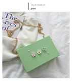 Pearl 3D Flower Box Bag - Korean Chain Crossbody