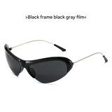 [Glare X] Futuristic Semi Rimless Sunglasses