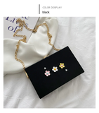 Pearl 3D Flower Box Bag - Korean Chain Crossbody