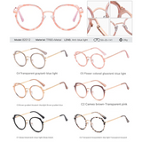 Women’s Round TR90 Blue Light Glasses Frame – Ultra-Light Full Frame Eyewear