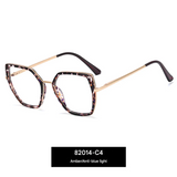 Geometric Polygon Anti-Blue Light Glasses for Women – Metal Full Frame