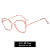 Geometric Polygon Anti-Blue Light Glasses for Women – Metal Full Frame
