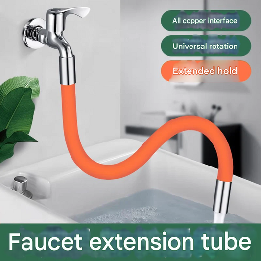 Flexible Faucet Extender for Bathroom – 360° Rotating, Splash-Proof, Universal Connector