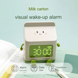 Cute Milk Box Mini Alarm Clock