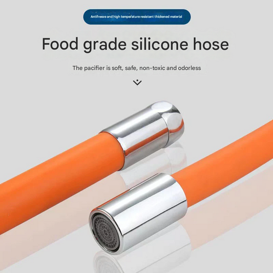 Flexible Faucet Extender for Bathroom – 360° Rotating, Splash-Proof, Universal Connector