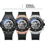 Men's Moon Phase Display Sports Watch - Barrel-Shaped