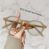 Women's Retro Polygon Anti-Blue Light Glasses Frame – Myopia-Ready Optical Eyewear