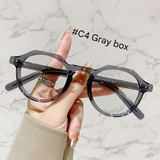 Women's Retro Polygon Anti-Blue Light Glasses Frame – Myopia-Ready Optical Eyewear