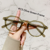 Women's Retro Polygon Anti-Blue Light Glasses Frame – Myopia-Ready Optical Eyewear