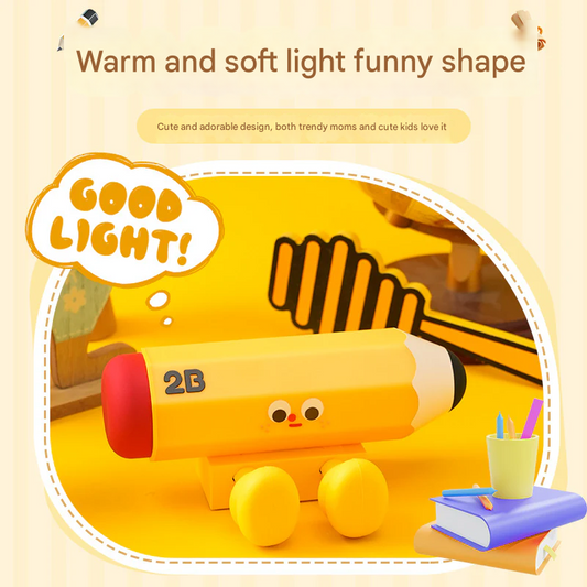 2B Pencil Night Light – Creative Geometric Desk Lamp & Phone Holder Gift