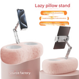 Plush Pillow Tablet & Phone Stand – Folding Lazy Holder for Bed, Sofa & Desk