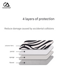 White-Black Zebra Waterproof Laptop Bag – Animal Stripe Sleeve, Shock-Resistant Polyester Cover