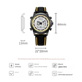 Sinobi Men's Digital Sports Watch – Waterproof Silicone Strap, Alarm & Luminous Display