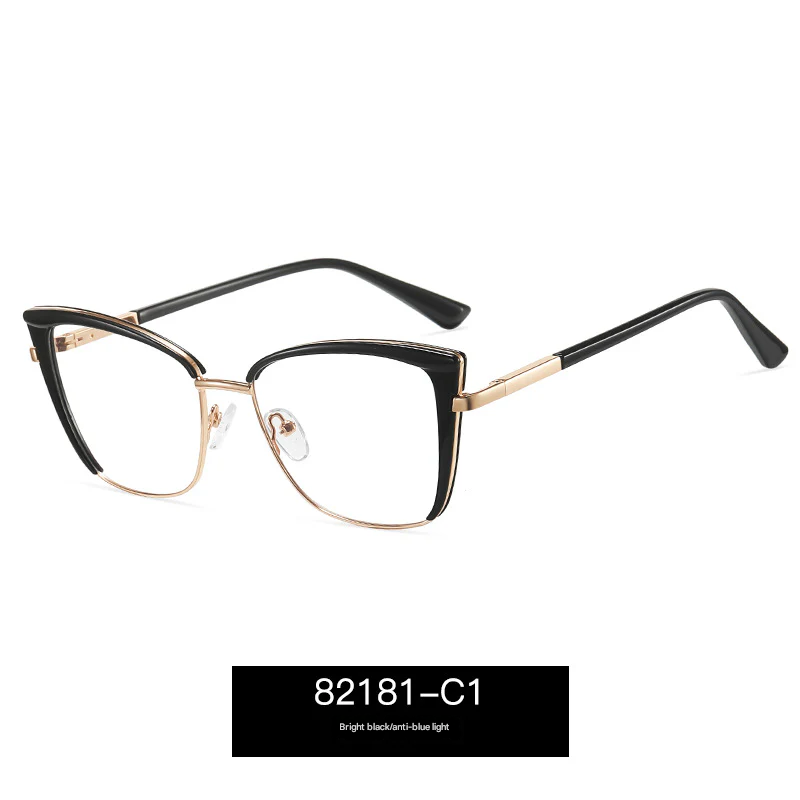Cat-Eye Anti-Blue Light Glasses for Women – Light Luxury Optical Frame | Myopia-Ready