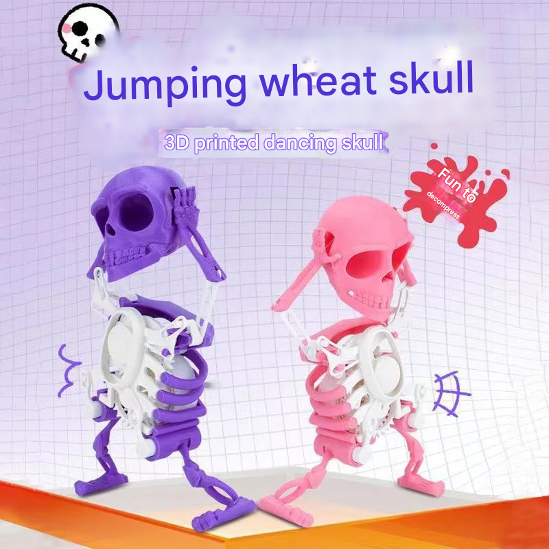 Dancing Skeleton Skull Toy – 3D Printed TikTok Trend Clockwork Figurine