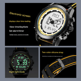 Sinobi Men's Digital Sports Watch – Waterproof Silicone Strap, Alarm & Luminous Display