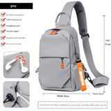 Men’s Crossbody Chest Bag – Oxford Shoulder Backpack with USB Port