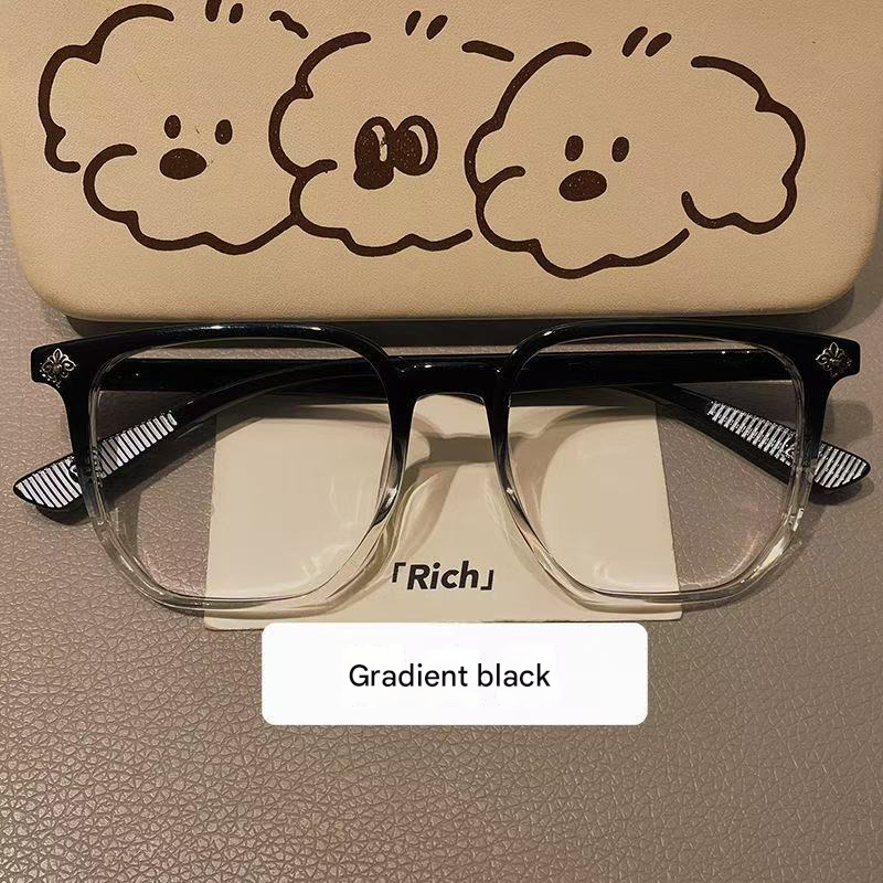 Frosted Large Frame Anti-Blue Light Glasses for Women – Box Style Eyewear for Big Face