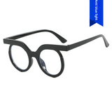 Round Owl Blue Light Blocking Glasses for Women – European Style Flat Mirror Frame
