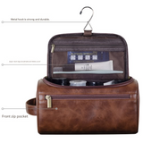 Large-Capacity Waterproof PU Leather Toiletry Bag - Storage for Men & Women