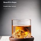 High Borosilicate Glass Whiskey Cup – Heat-Resistant Mountain Glass for Home & Bar Use