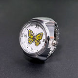 BOZHI Unisex Quartz Butterfly Pattern Ring Watch – Stainless Steel Finger Watch